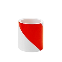 Standardní reflexní výstražná páska, levá, bílá/červená, 10 cm × 25 m